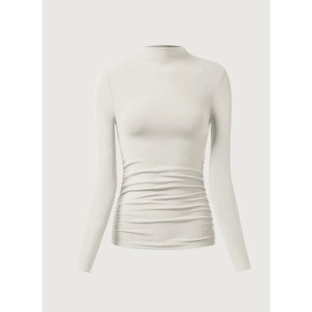 OGL Thermal Ruched Sides Tuckable Mockneck Top SIZE XS NWT
